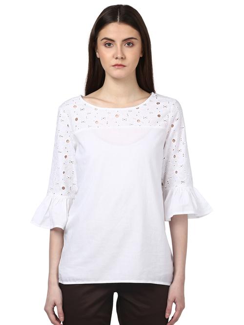schiffli detail solid top - 17502953 - Very Small Image - 1