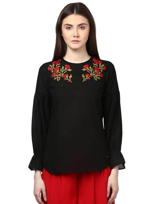 embroidered solid top - 17502956 - Very Small Image - 1