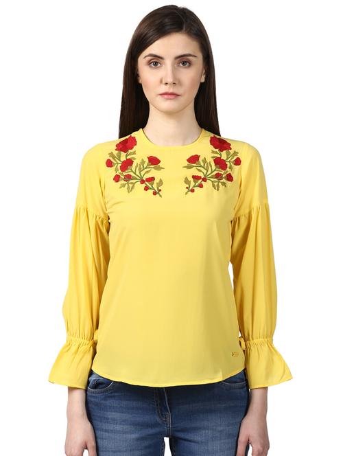 embroidered solid top - 17502957 - Very Small Image - 1