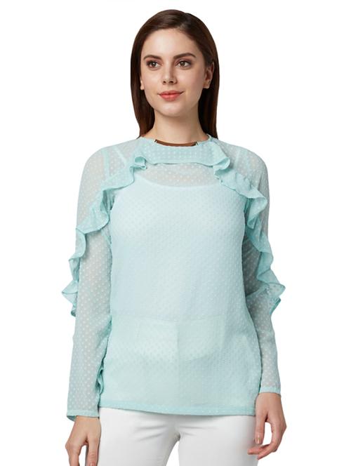 ruffle detail solid top - 17502981 - Very Small Image - 1