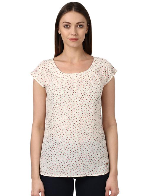 ditsy floral round neck top - 17503000 - Very Small Image - 1
