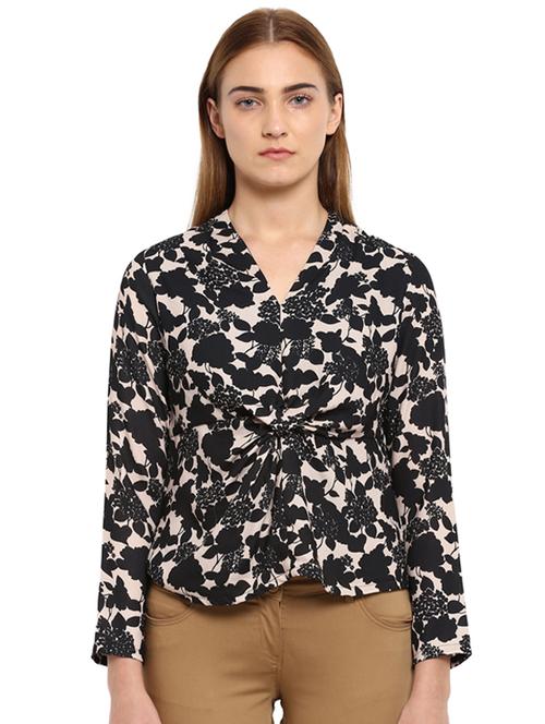 v-neck floral top - 17503011 - Very Small Image - 1