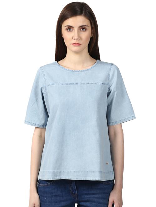 tie back denim top - 17503024 - Very Small Image - 1