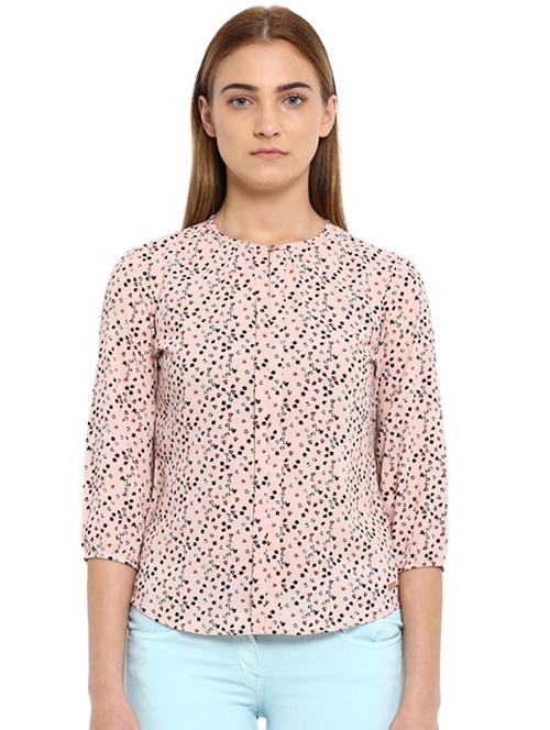key hole neck floral top - 17503025 - Very Small Image - 1