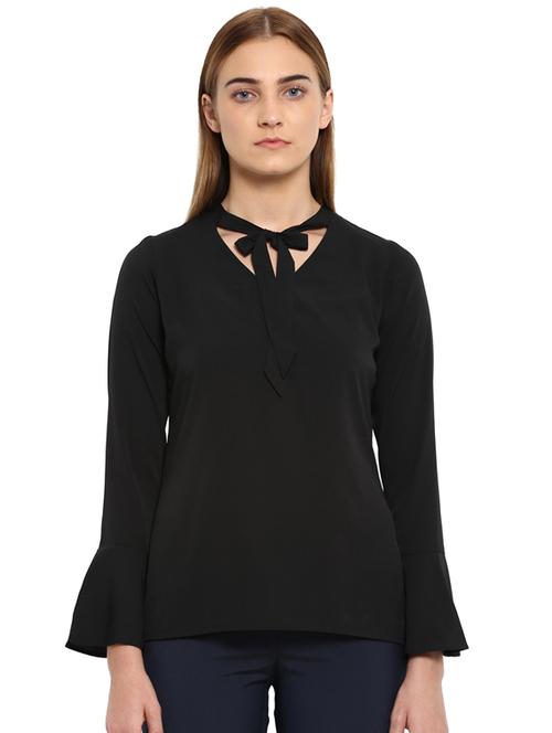 tie up neck solid top - 17503026 - Very Small Image - 1