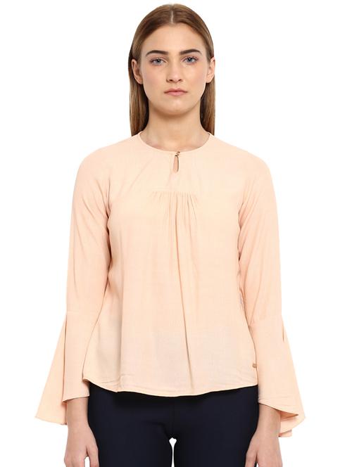 key hole neck bell sleeved top - 17503027 - Very Small Image - 1