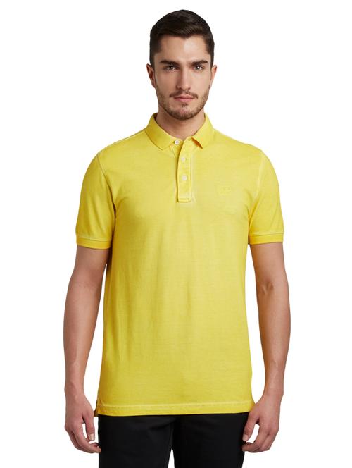 yellow solid collared t-shirt - 17503058 - Very Small Image - 1