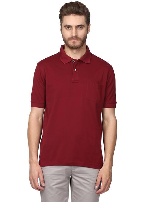 maroon solid polo t-shirt - 17503067 - Very Small Image - 1