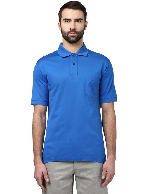 blue solid polo t-shirt - 17503071 - Very Small Image - 1