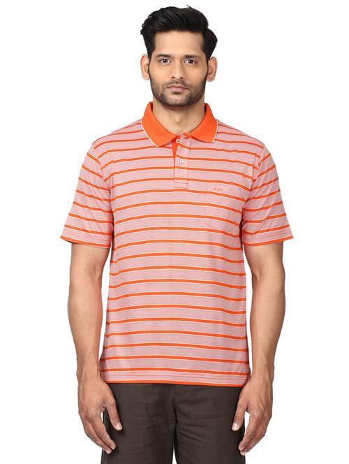 orange striped polo t-shirt - 17503117 - Very Small Image - 1