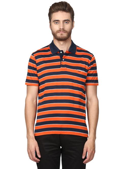 orange striped polo t-shirt - 17503128 - Very Small Image - 1