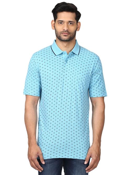 light blue printed polo t-shirt - 17503133 - Very Small Image - 1