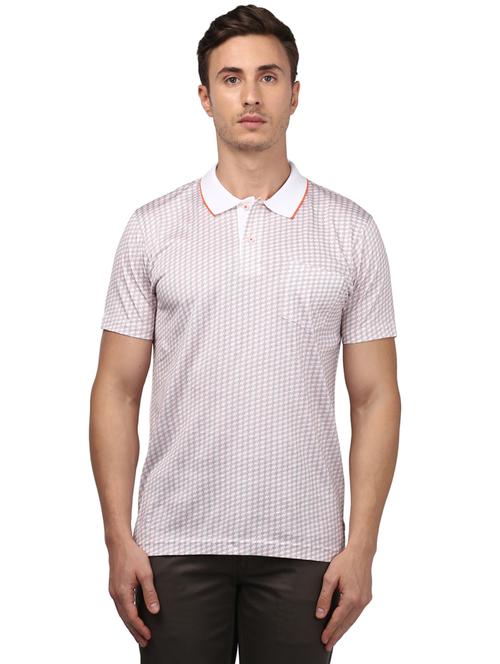 orange printed polo t-shirt - 17503173 - Very Small Image - 1