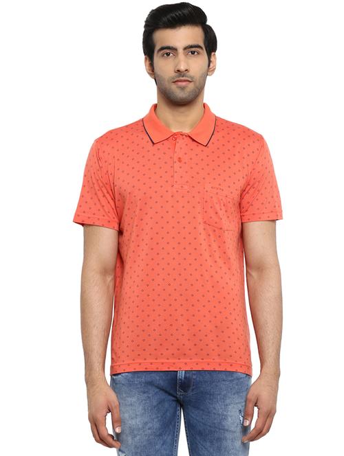 orange printed polo t-shirt - 17503182 - Very Small Image - 1
