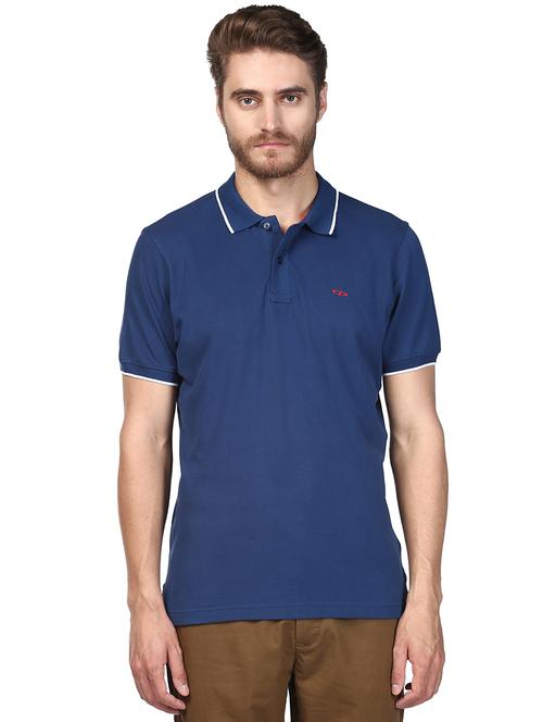 blue solid polo t-shirt - 17503209 - Very Small Image - 1