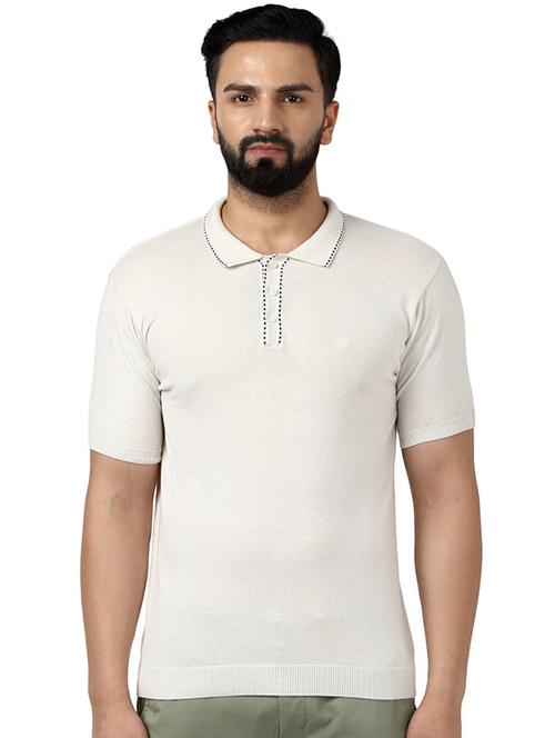 cream solid solid polo t-shirt - 17503350 - Very Small Image - 1