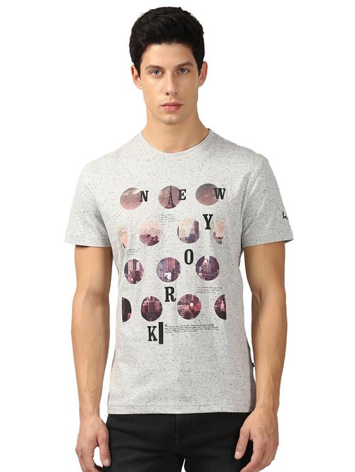 grey front print t-shirt - 17503361 - Very Small Image - 1