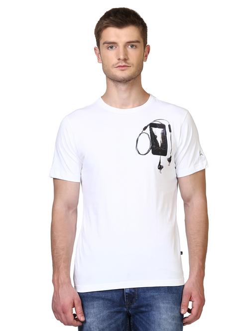 white chest print t-shirt - 17503365 - Very Small Image - 1