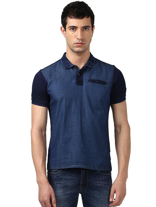 blue solid polo t-shirt - 17503506 - Very Small Image - 1