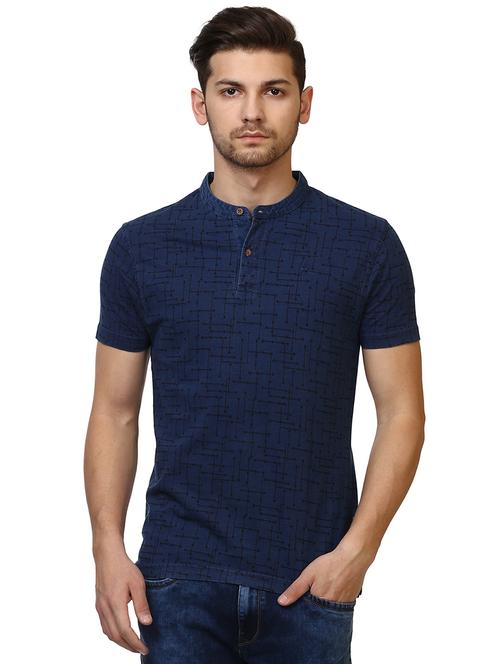 navy blue printed t-shirt - 17503748 - Very Small Image - 1