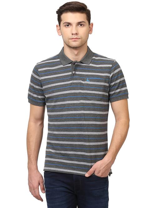 grey striped polo t-shirt - 17503808 - Very Small Image - 1
