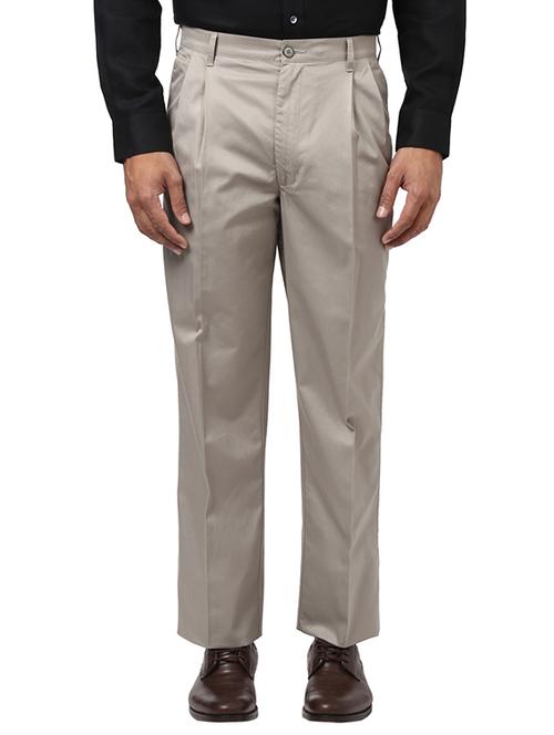 grey pleated casual trouser - 17503841 - Very Small Image - 1