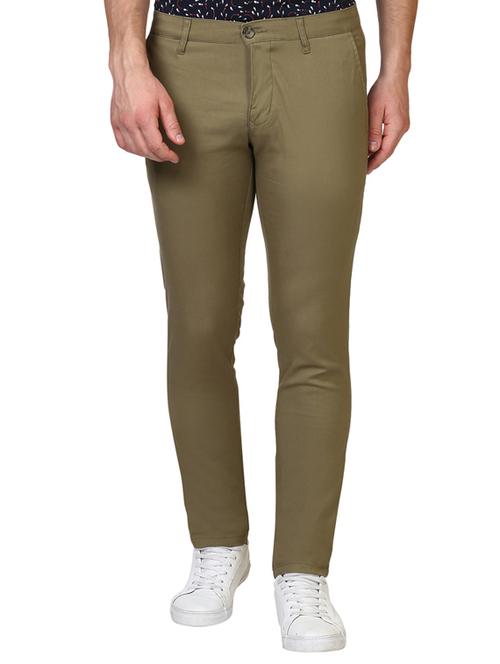 olive green solid chinos - 17504445 - Very Small Image - 1