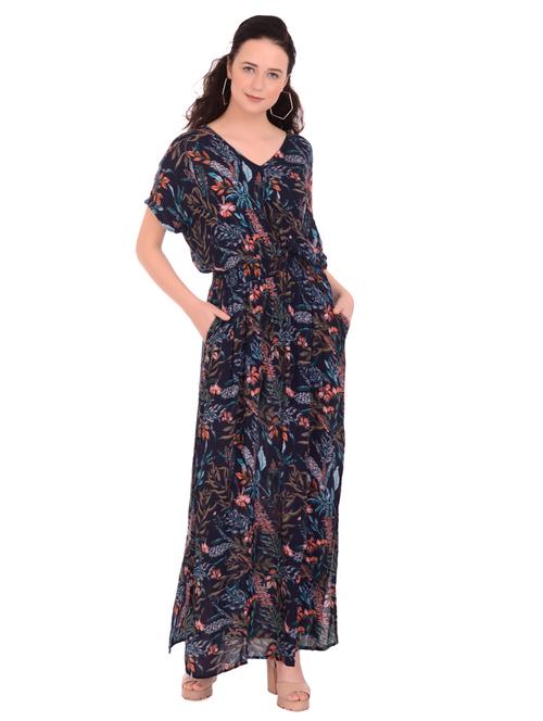 vneck floral maxi dress - 17504698 - Very Small Image - 1