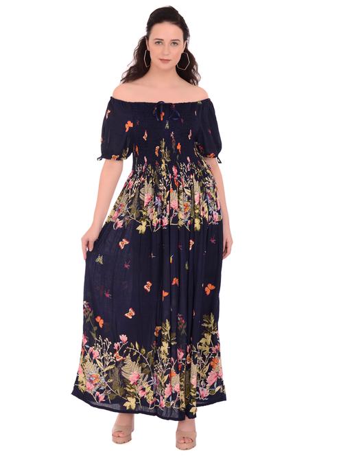 off shoulder floral maxi dress - 17504699 - Very Small Image - 1