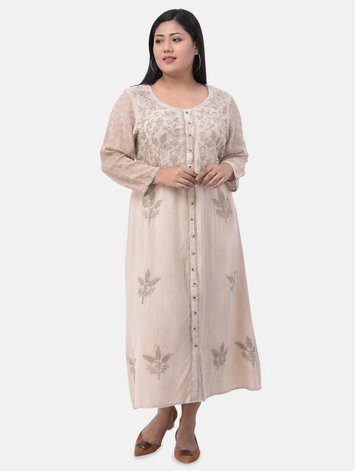 tonal embroidered plus dress - 17504728 - Very Small Image - 1