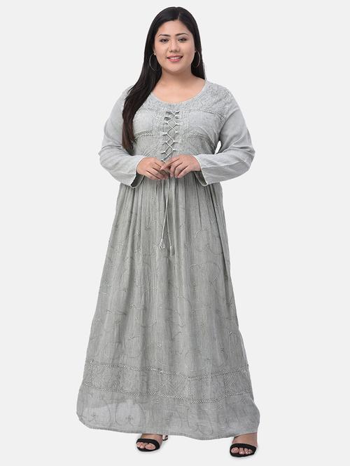 embroidered plus fusion dress - 17504746 - Very Small Image - 1