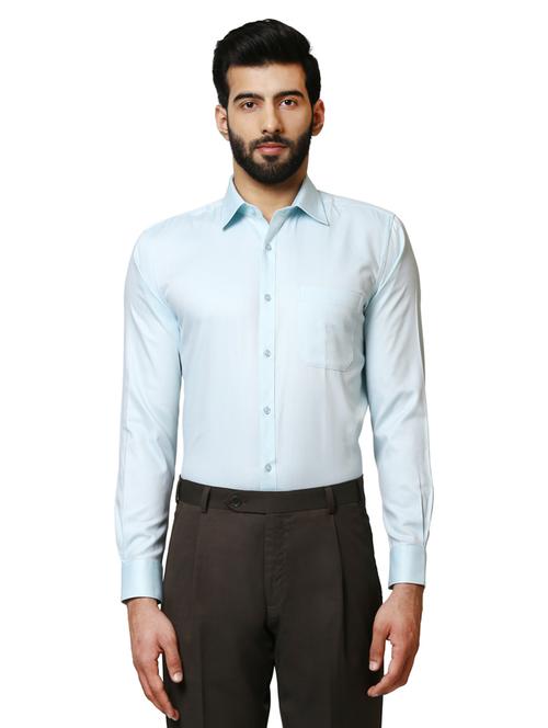 light blue solid formal shirt - 17505630 - Very Small Image - 1