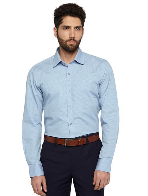 light blue checkered formal shirt - 17505641 - Very Small Image - 1