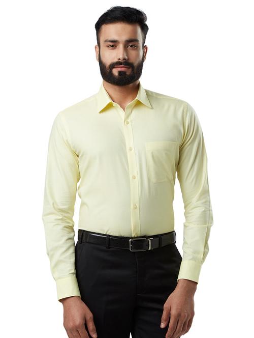 yellow solid formal shirt - 17505912 - Very Small Image - 1