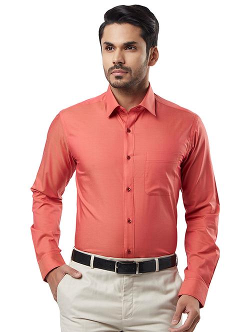 coral solid formal shirt - 17505977 - Very Small Image - 1