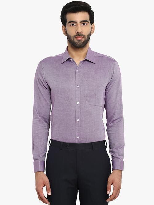 purple self design formal shirt - 17505995 - Very Small Image - 1