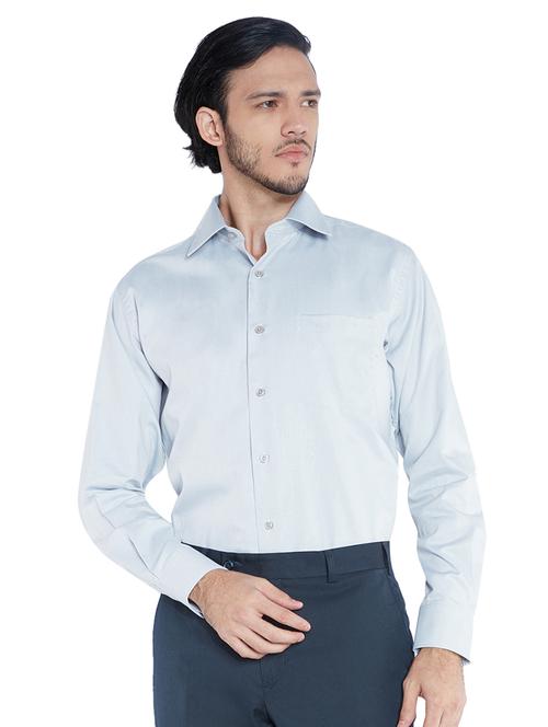 grey solid formal shirt - 17506049 - Very Small Image - 1