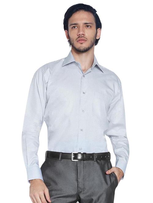 grey checkered formal shirt - 17506054 - Very Small Image - 1
