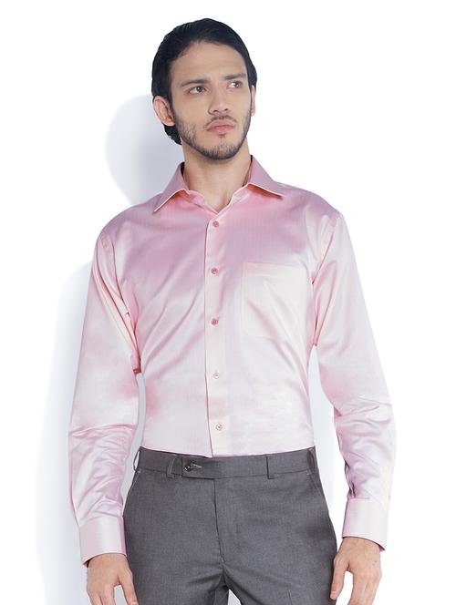 pink solid formal shirt - 17506121 - Very Small Image - 1