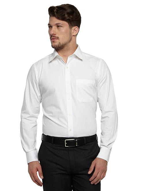 white solid formal shirt - 17506124 - Very Small Image - 1