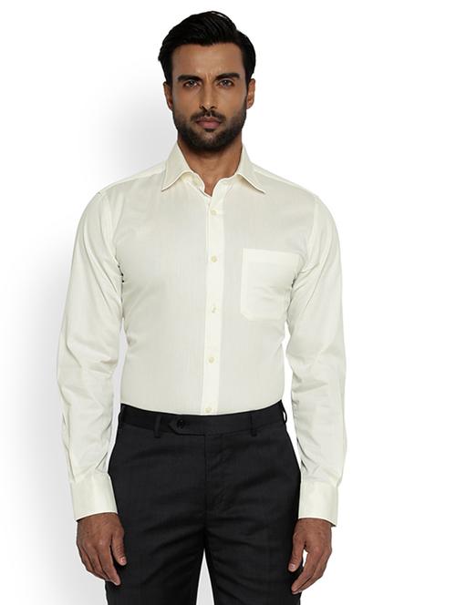 off white solid formal shirt - 17506129 - Very Small Image - 1
