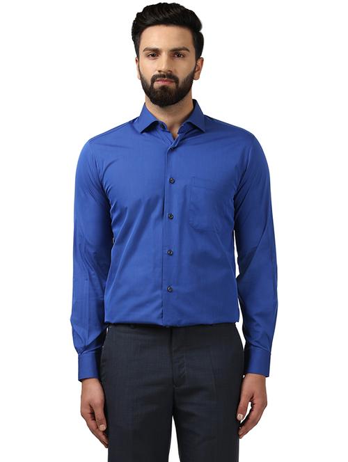blue solid formal shirt - 17506143 - Very Small Image - 1
