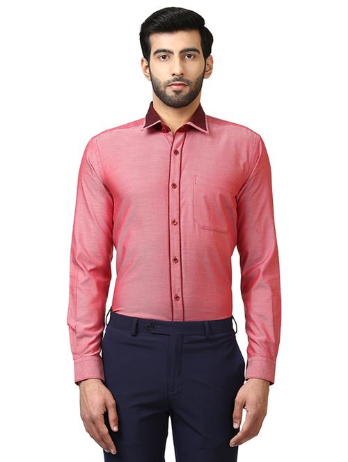 red solid formal shirt - 17506155 - Very Small Image - 1