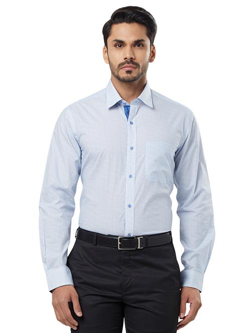 light blue printed formal shirt - 17506162 - Very Small Image - 1