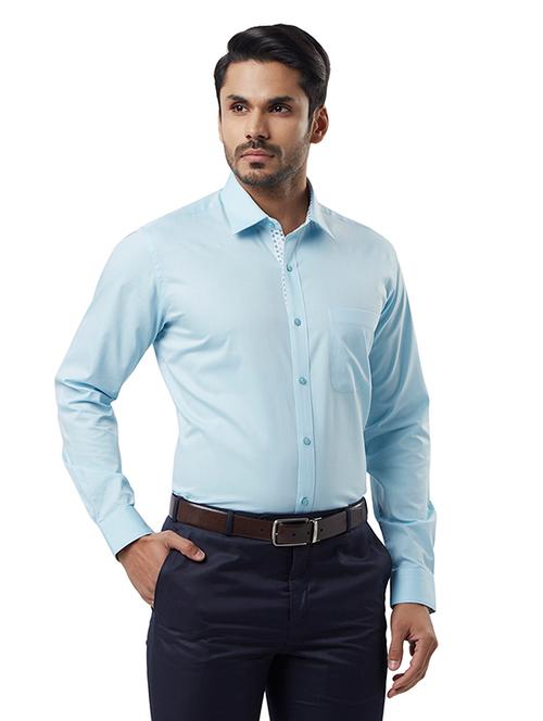 light blue solid formal shirt - 17506165 - Very Small Image - 1