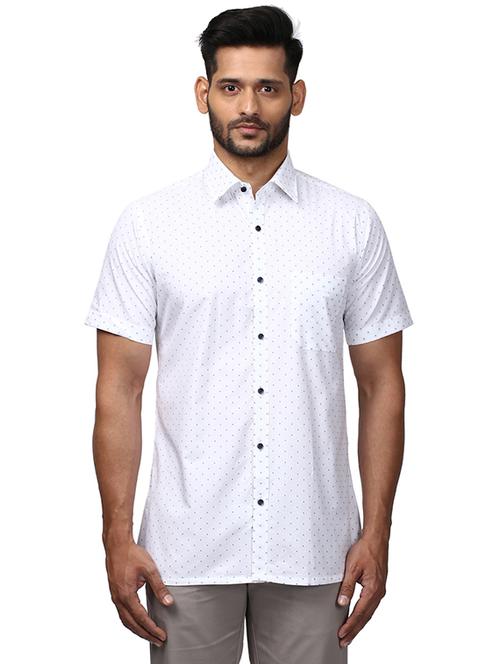 white printed formal shirt - 17506177 - Very Small Image - 1