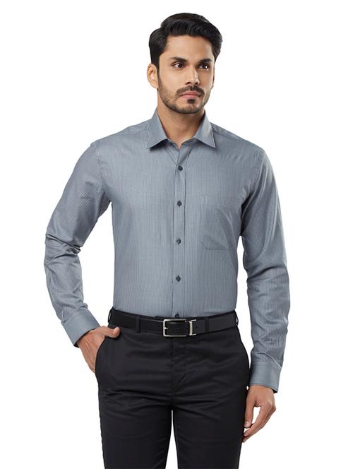 grey striped formal shirt - 17506200 - Very Small Image - 1
