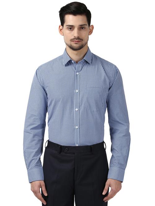 blue checkered formal shirt - 17506245 - Very Small Image - 1