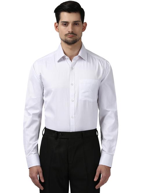 white solid formal shirt - 17506255 - Very Small Image - 1