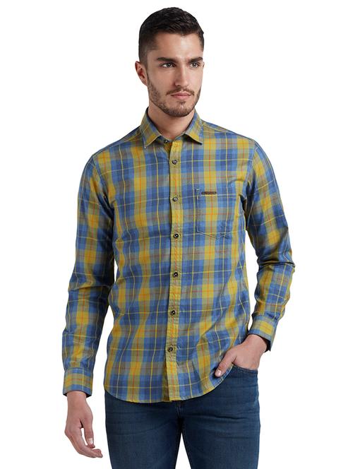 olive green checkered casual shirt - 17506296 - Very Small Image - 1